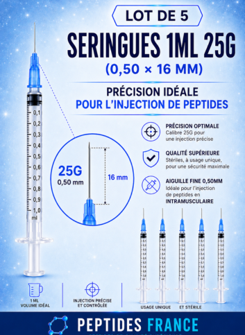 5 Seringues 1 ml 25G (0,50 x 16 mm)