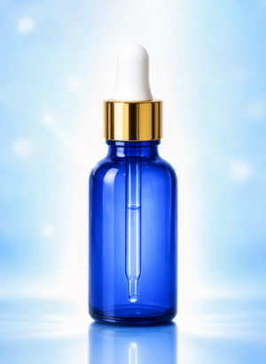 Flacon verre bleu cobalt 30 ml avec pipette